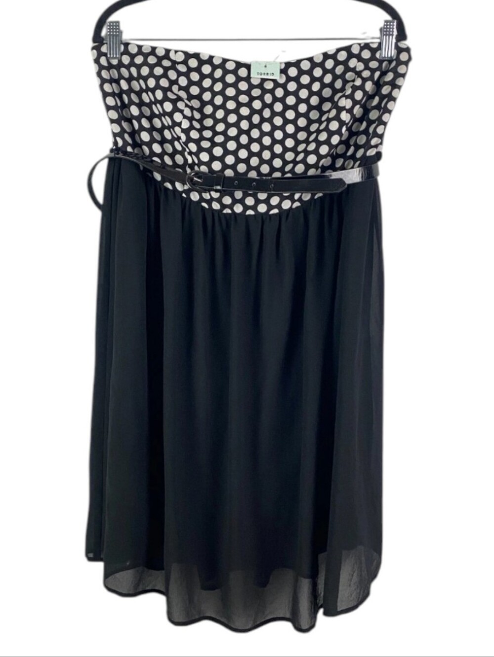 Torrid Vintage Y2K Strapless Black & White Chiffon Mini Dress Plus Size 2X Nwt
